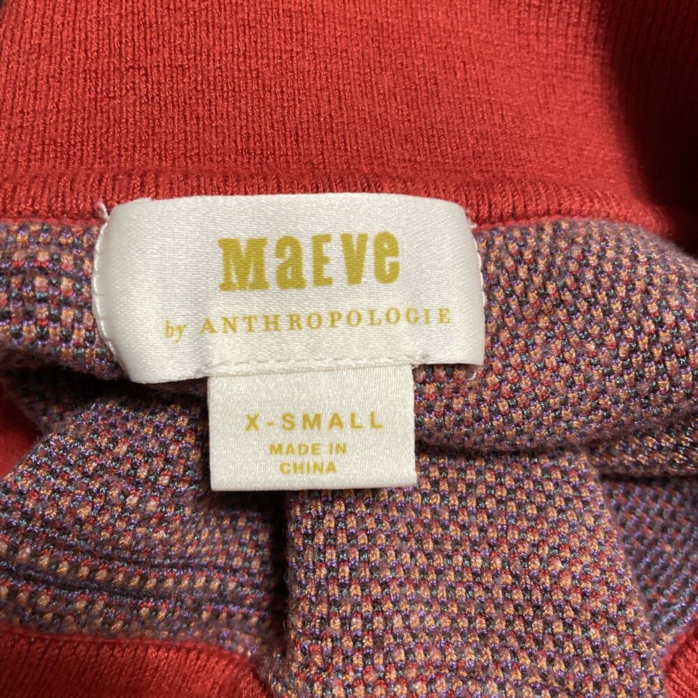 Anthropologie Maeve Women's Delphinia Skirt XS Floral Leopard Pencil Knit Red - Picture 4 of 9